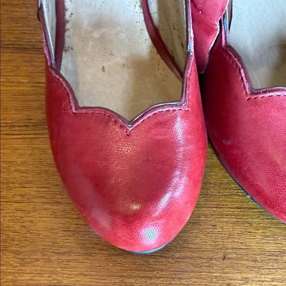 Miz Mooz Red Heeled Boots with Scalloped Design - Picture 10 of 11